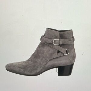 Saint Laurent Gray Suede Ankle Boots